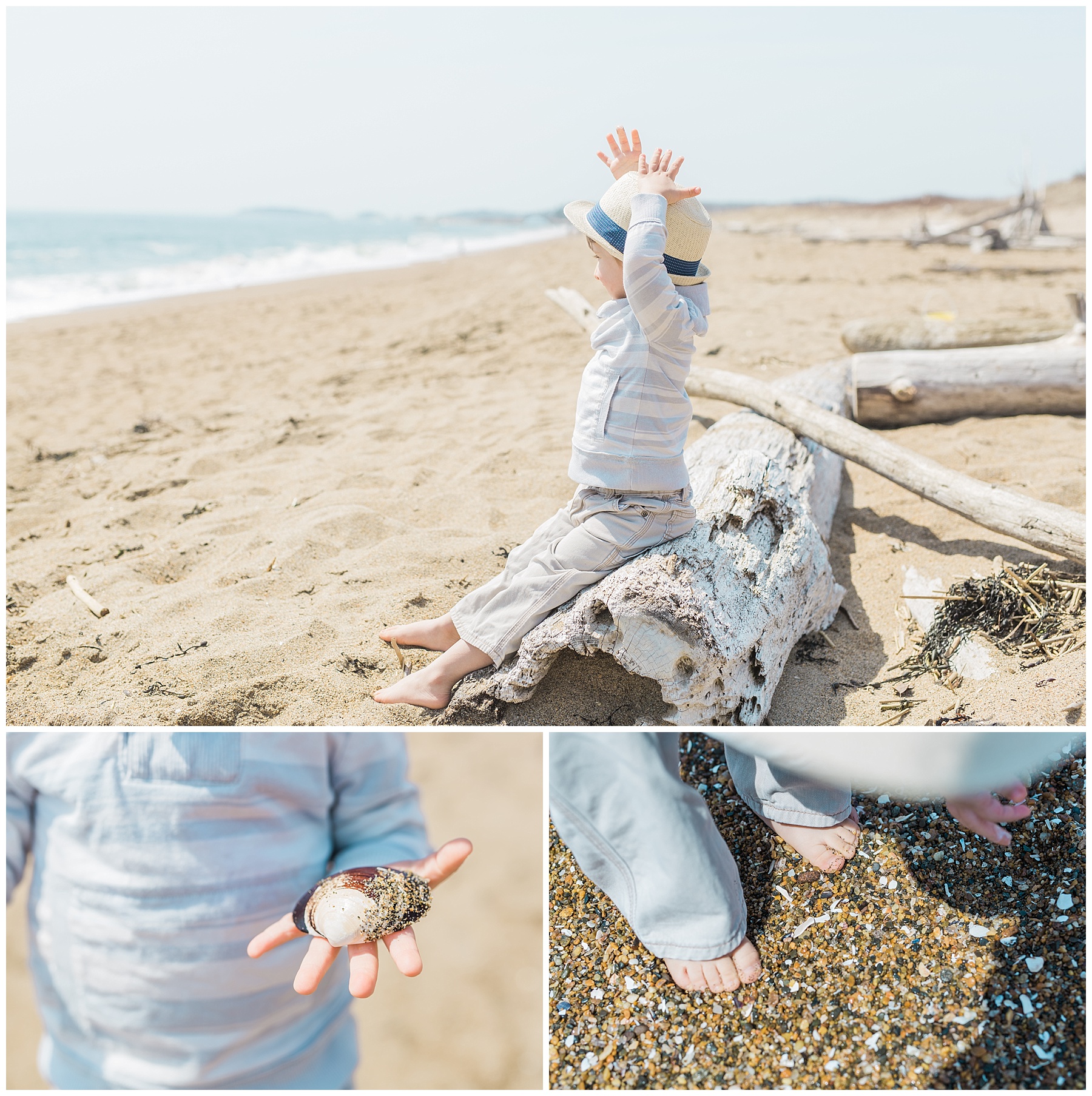 fashionable boy and girl toddler portrait session at the beach at reid state park in georgetown, maine, children's portrait photographer