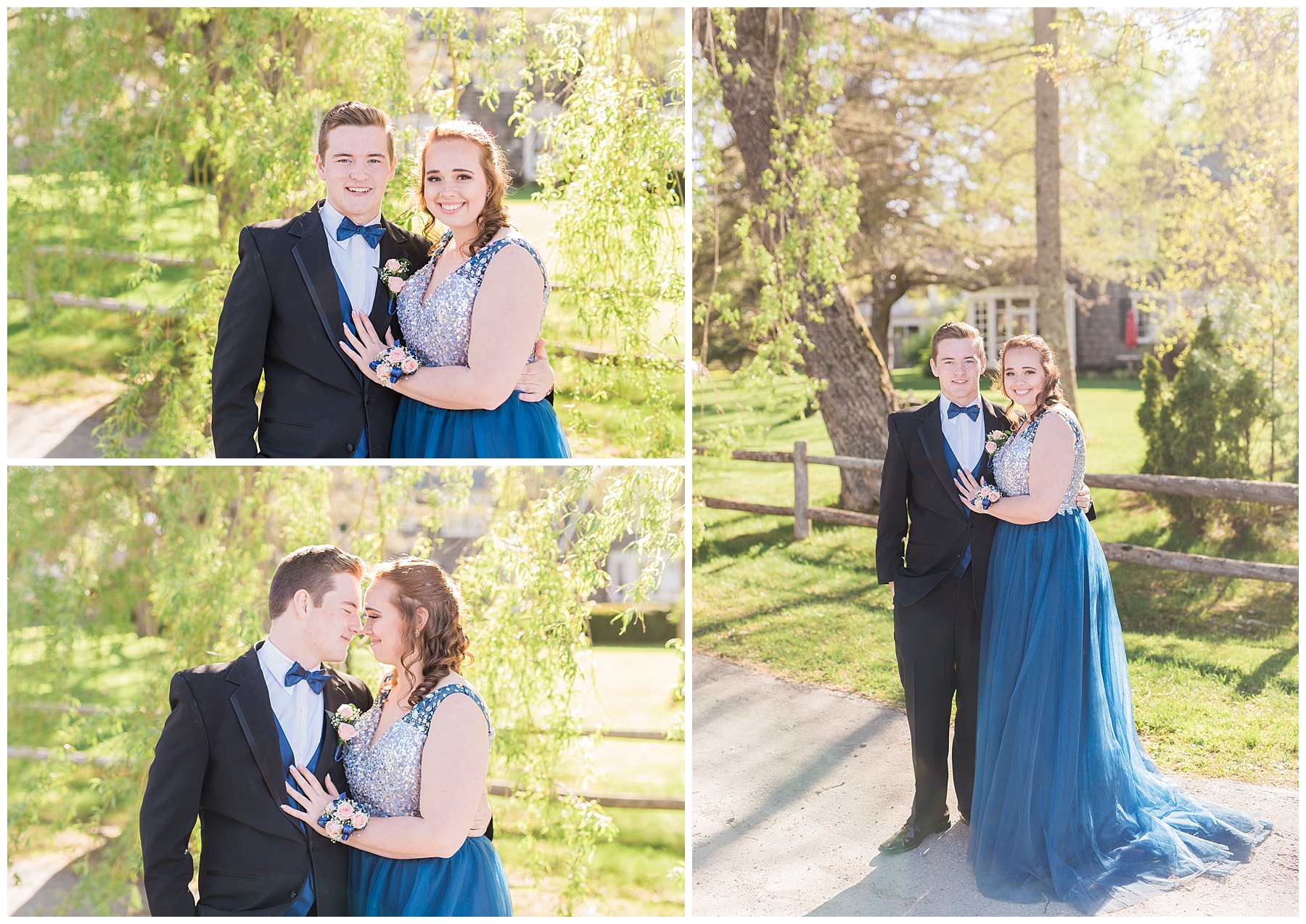 monmouth academy junior and madison high school junior taking pictures together before prom in maine
