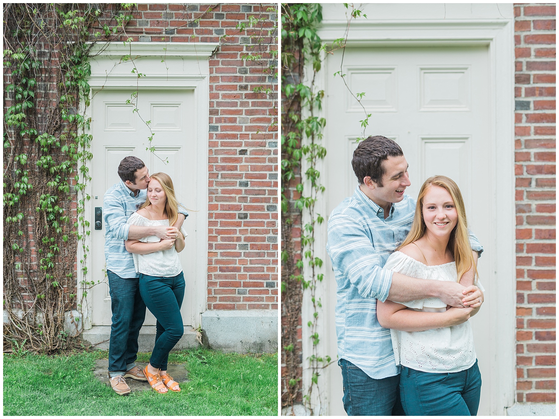 maine wedding photographer, camden harbor and amphitheater engagement session in maine