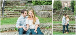 maine wedding photographer, camden harbor and amphitheater engagement session in maine