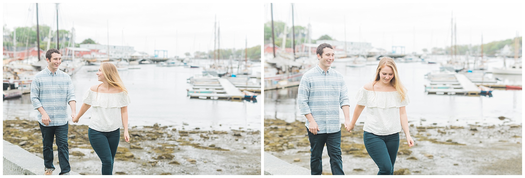 maine wedding photographer, camden harbor and amphitheater engagement session in maine