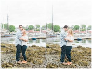 maine wedding photographer, camden harbor and amphitheater engagement session in maine