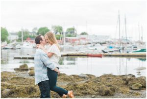 maine wedding photographer, camden harbor and amphitheater engagement session in maine