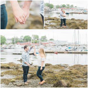 maine wedding photographer, camden harbor and amphitheater engagement session in maine